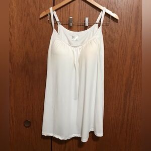 NWOT 32 Degrees Cool Women's White Spaghetti Strap Top Flowy Bra Cami